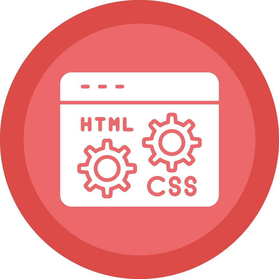 Web Development Glyph Due Circle Icon Design vector