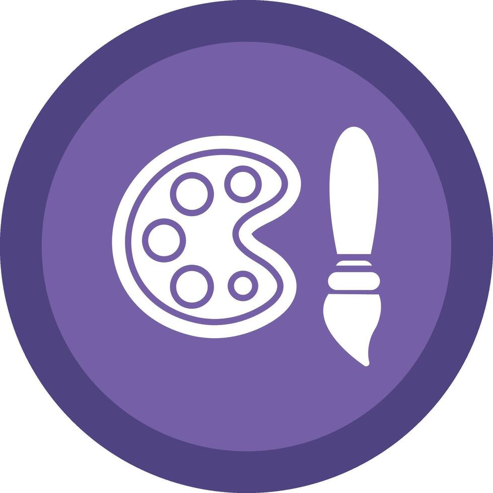 Palette Glyph Due Circle Icon Design vector