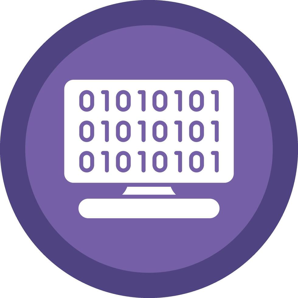Binary Code Glyph Due Circle Icon Design vector