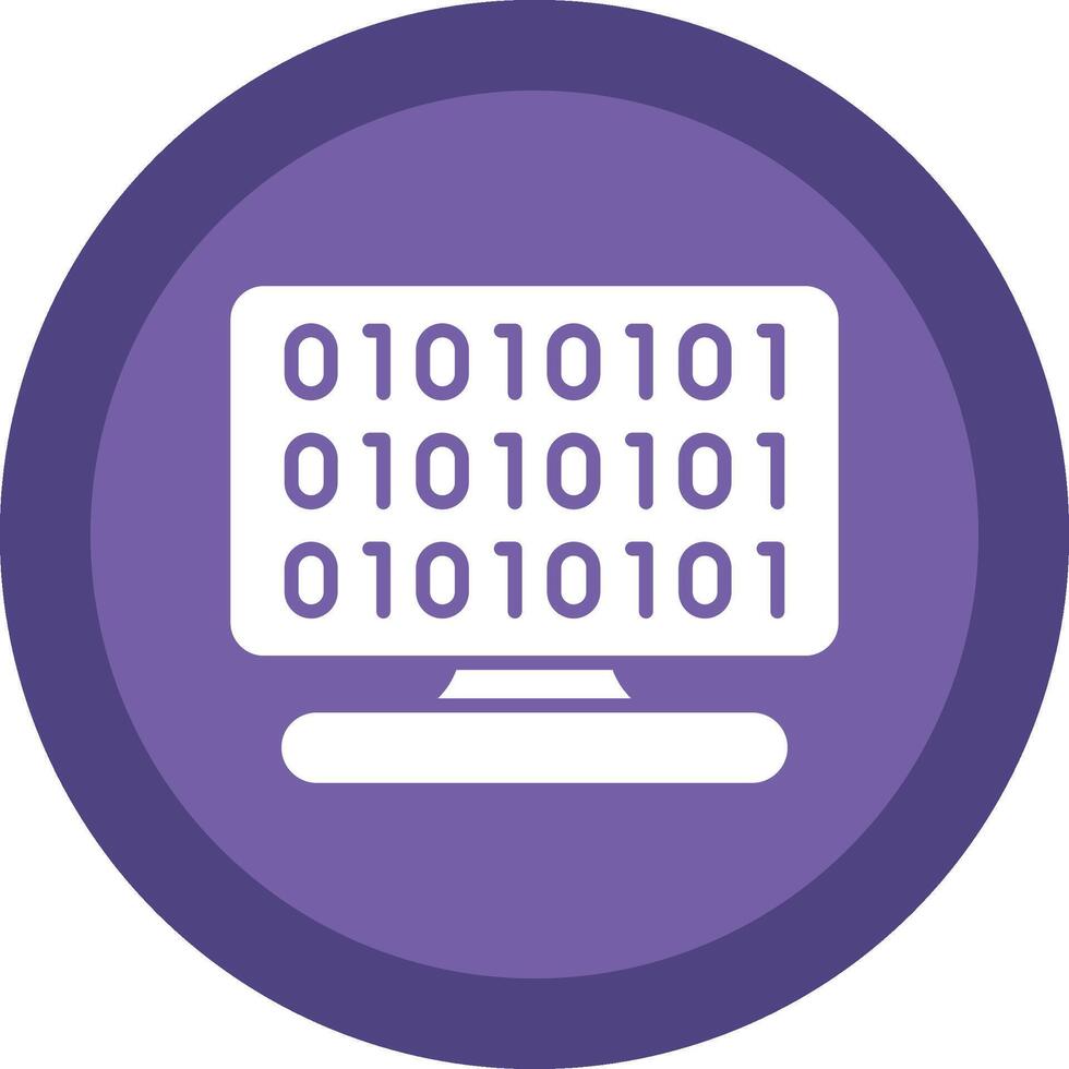 Binary Code Glyph Due Circle Icon Design vector