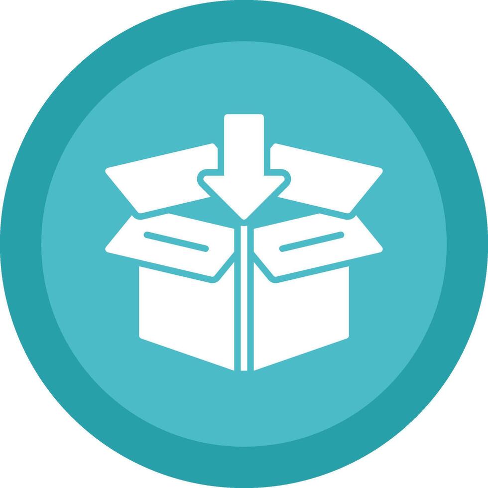 Open Box Glyph Due Circle Icon Design vector