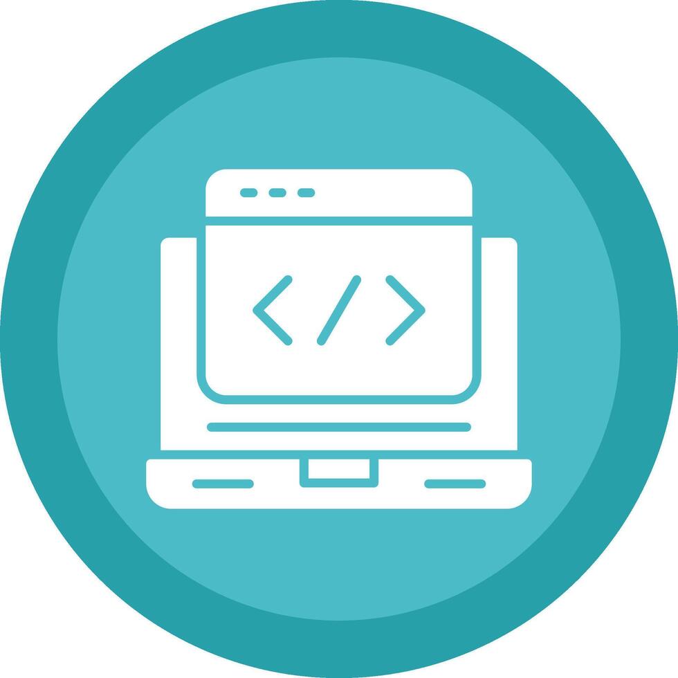 Web Development Glyph Due Circle Icon Design vector