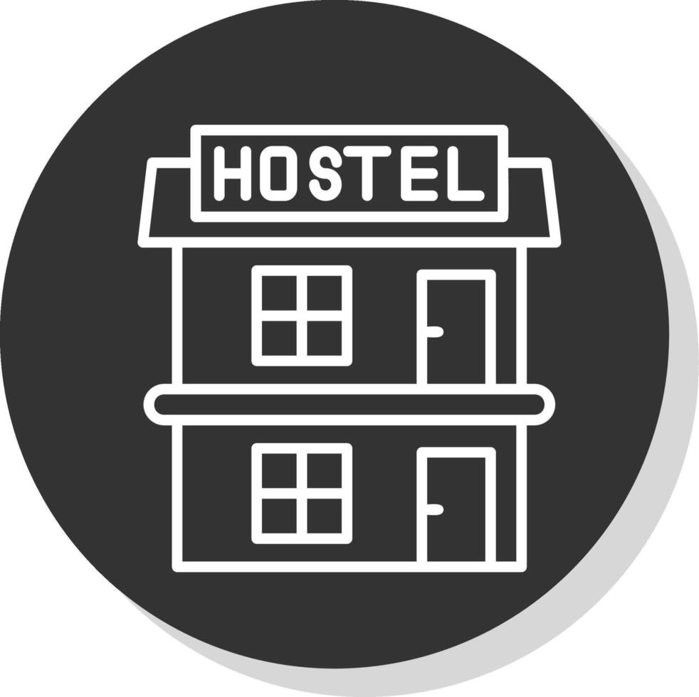 Hostel Glyph Due Circle Icon Design vector