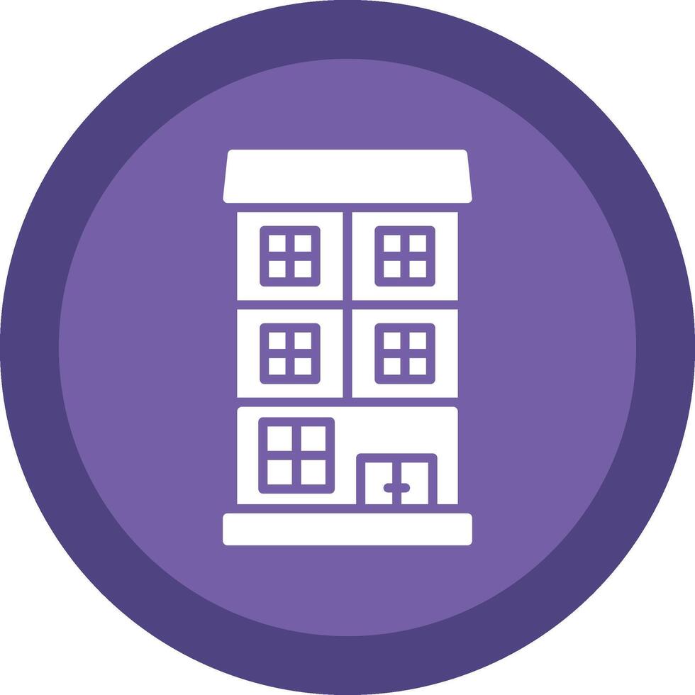Appartment Glyph Due Circle Icon Design vector