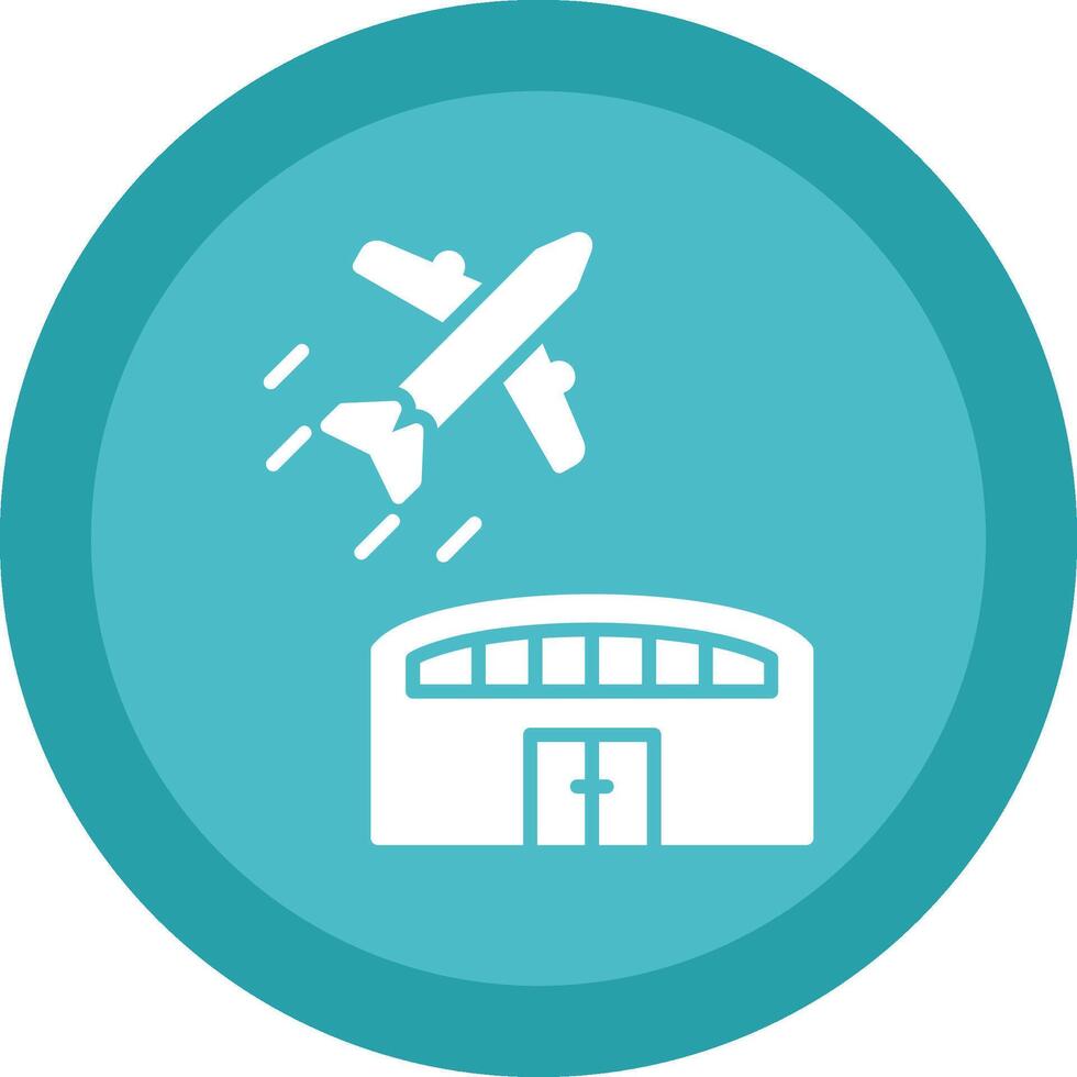 Airport Glyph Due Circle Icon Design vector