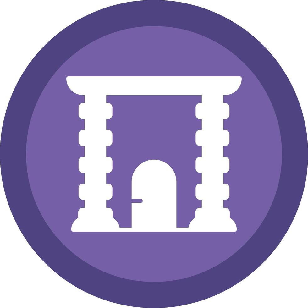 Archway Glyph Due Circle Icon Design vector