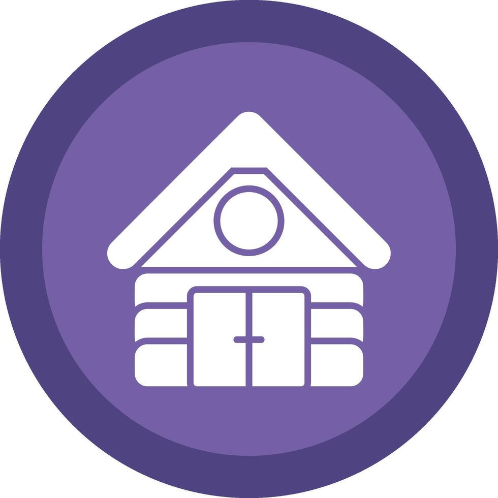 Cabin Glyph Due Circle Icon Design vector