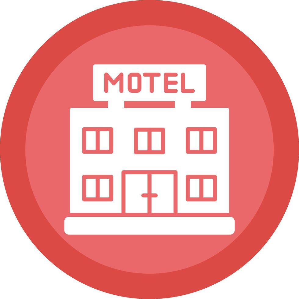 motel glifo debido circulo icono diseño vector