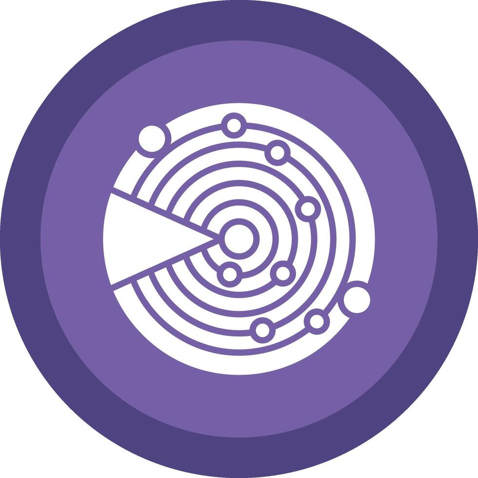 Sonar Glyph Due Circle Icon Design vector