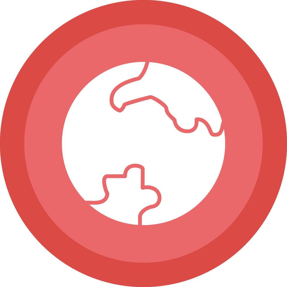 Earth Glyph Due Circle Icon Design vector