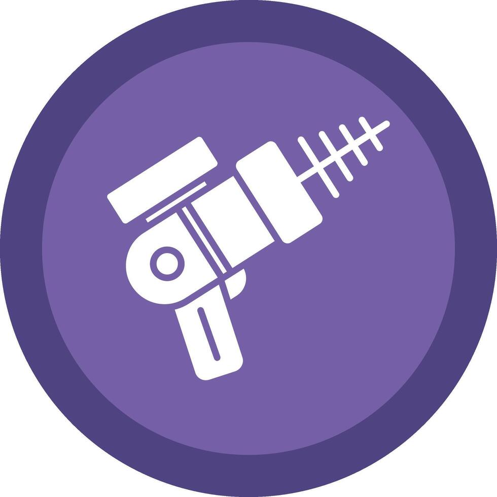 Laser Gun Glyph Due Circle Icon Design vector