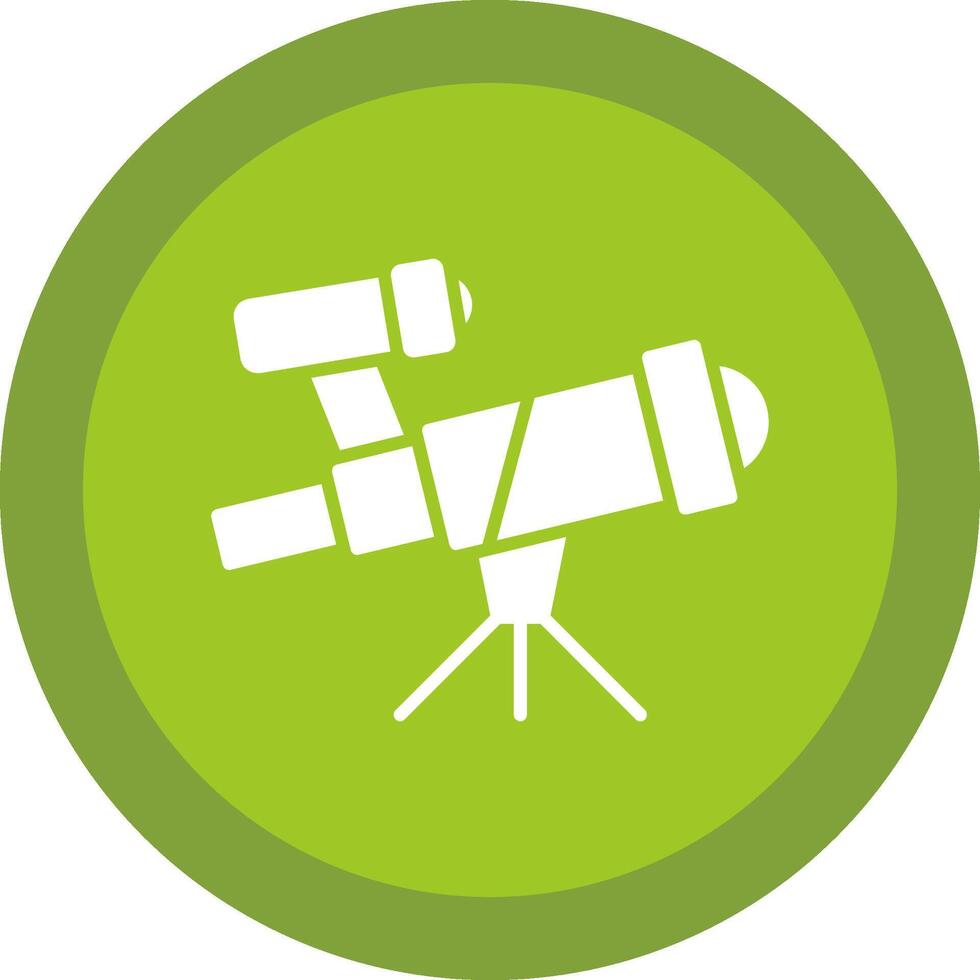 Telescope Glyph Due Circle Icon Design vector