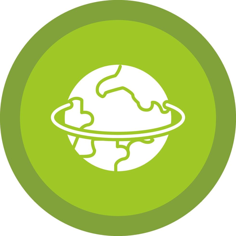 Planet Glyph Due Circle Icon Design vector