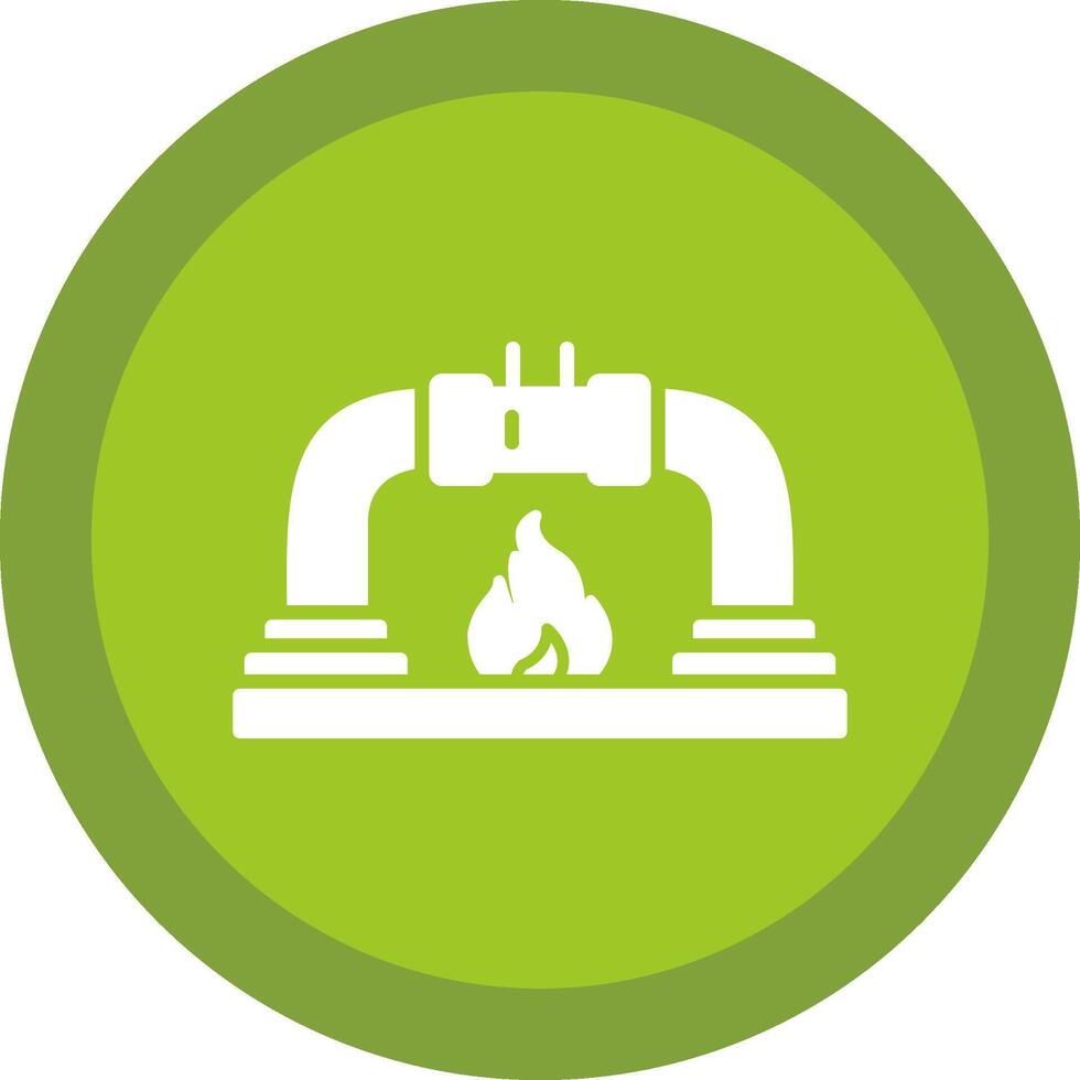 Gas PipeLine Circle Multi Circle Glyph Due Circle Icon Design vector