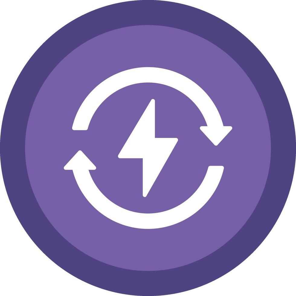 Recycle Glyph Due Circle Icon Design vector