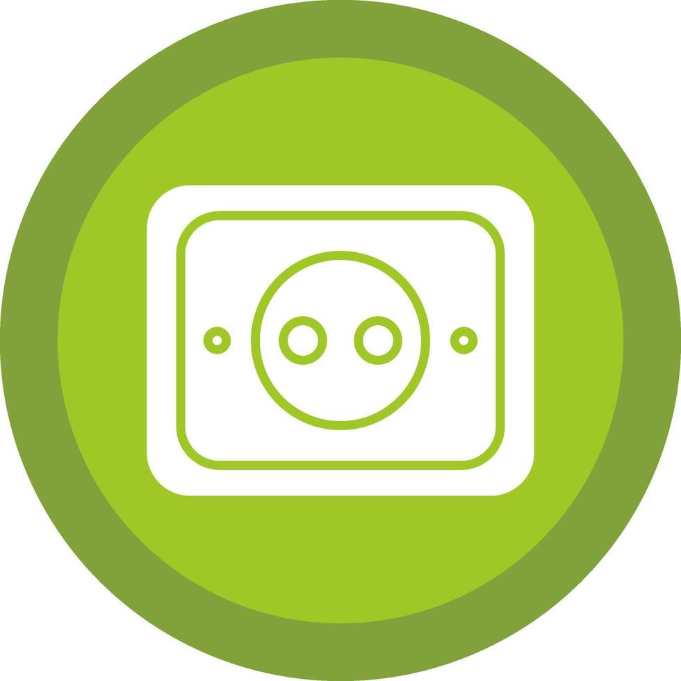 Socket Glyph Due Circle Icon Design vector