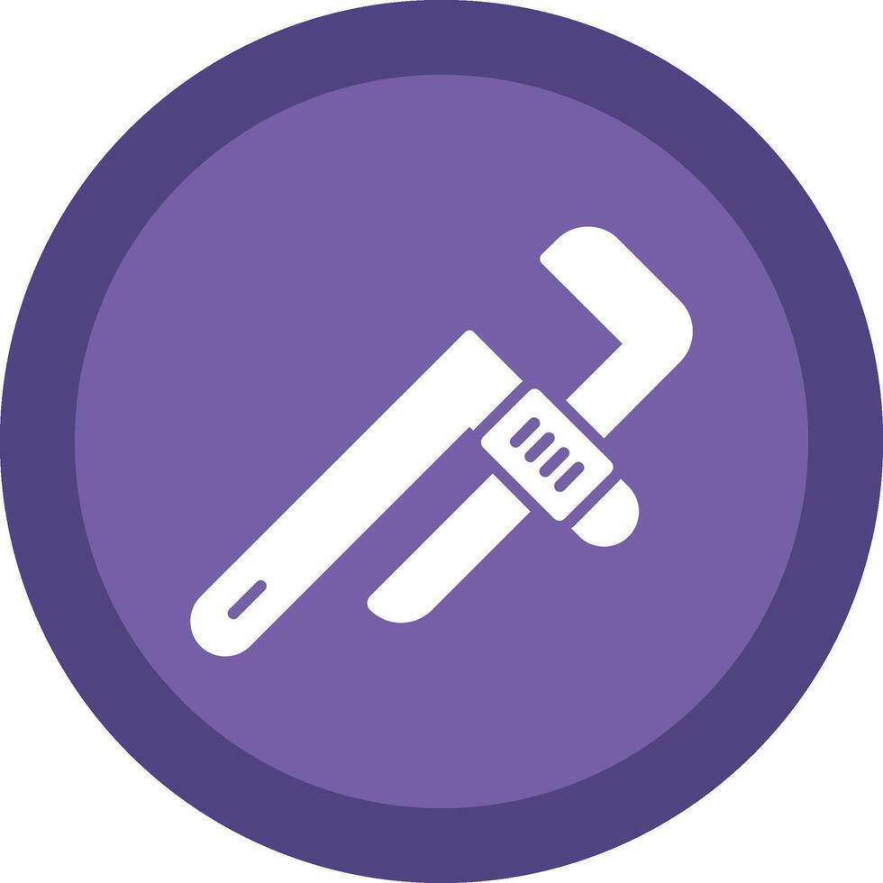 Pipe Wrench Glyph Due Circle Icon Design vector
