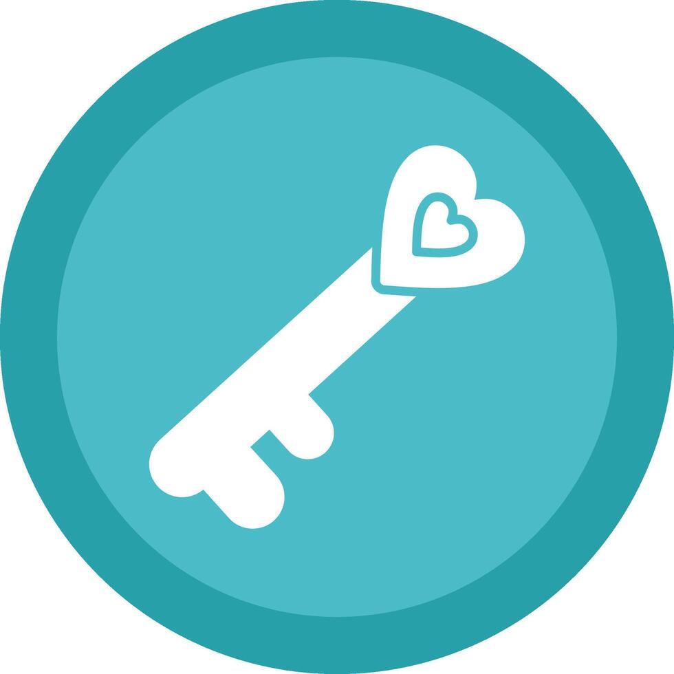 Old Key Glyph Due Circle Icon Design vector