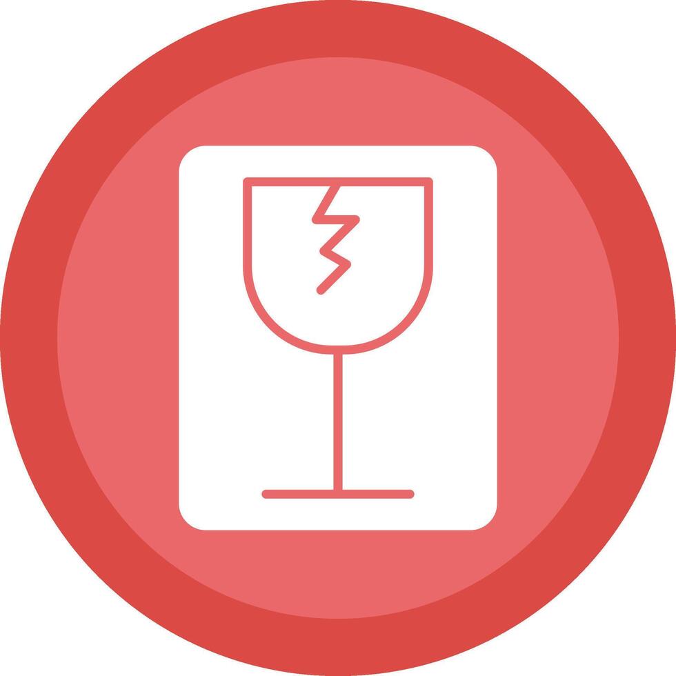 Fragile Glyph Due Circle Icon Design vector