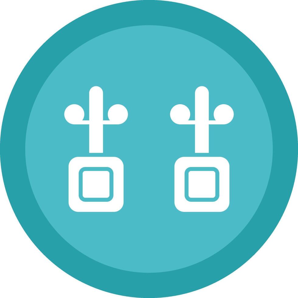 Stud Earrings Glyph Due Circle Icon Design vector