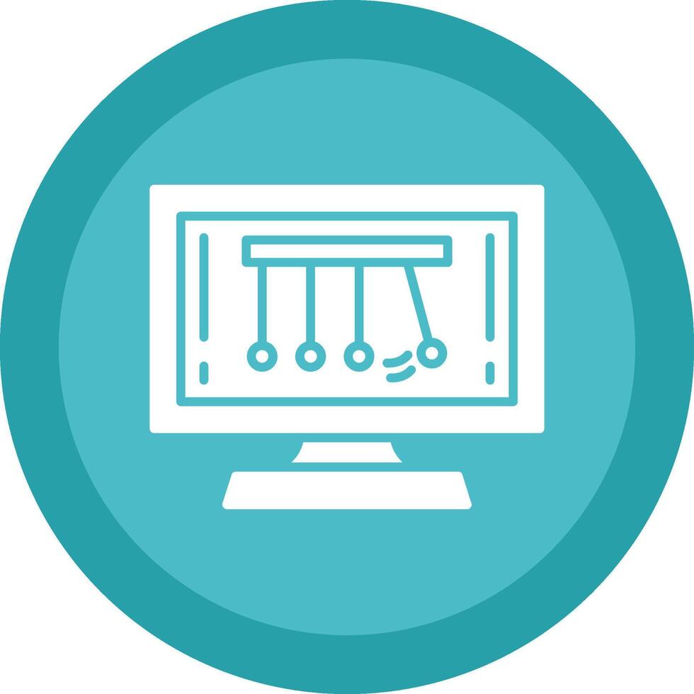 Newtons Cradle Glyph Due Circle Icon Design vector