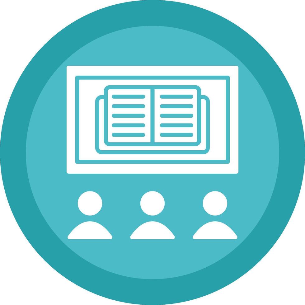 OnLine Circle Multi Circle Learning Glyph Due Circle Icon Design vector