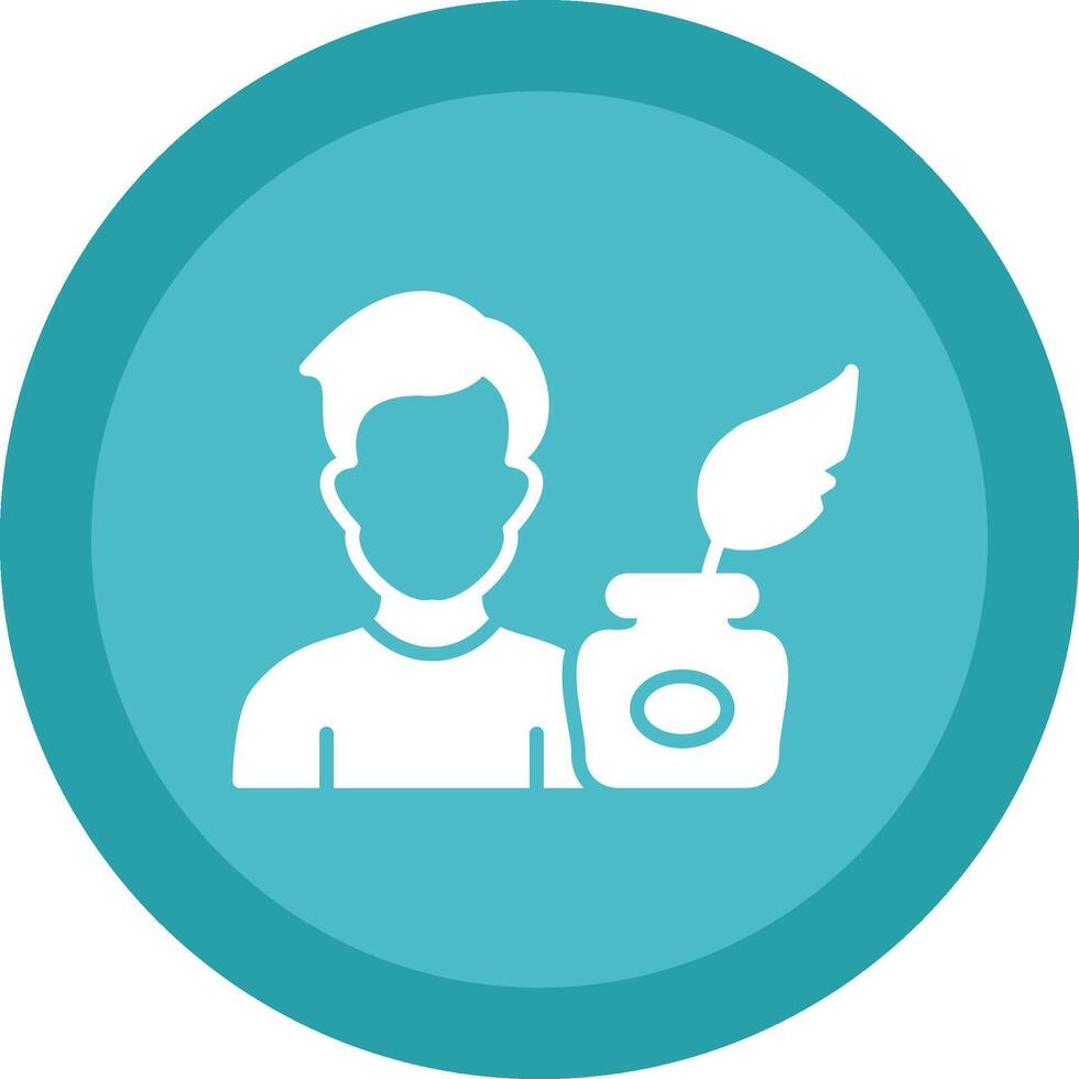 Writer Glyph Due Circle Icon Design vector