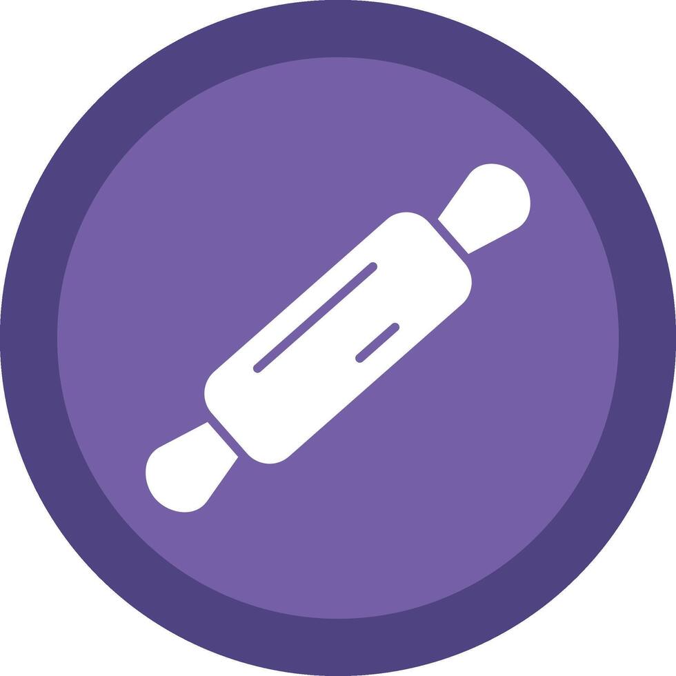 Rolling Pin Glyph Due Circle Icon Design vector