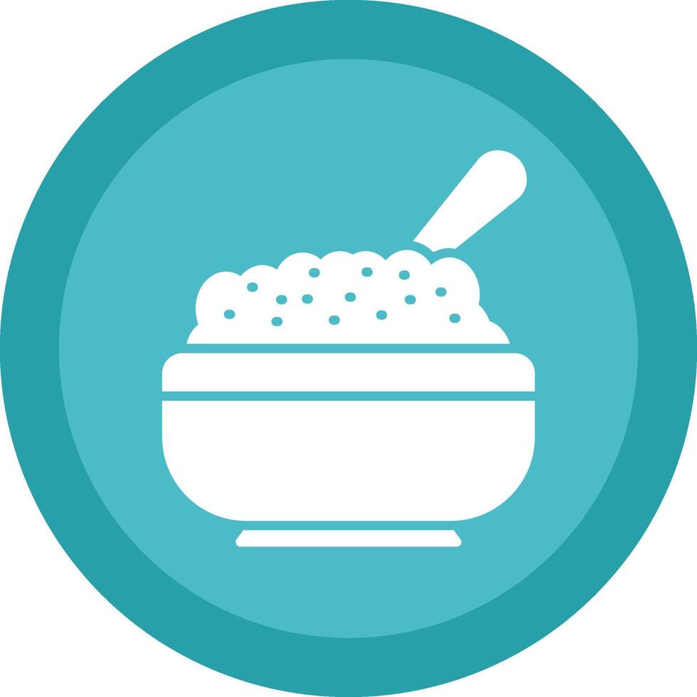 Curry Rice Glyph Due Circle Icon Design vector