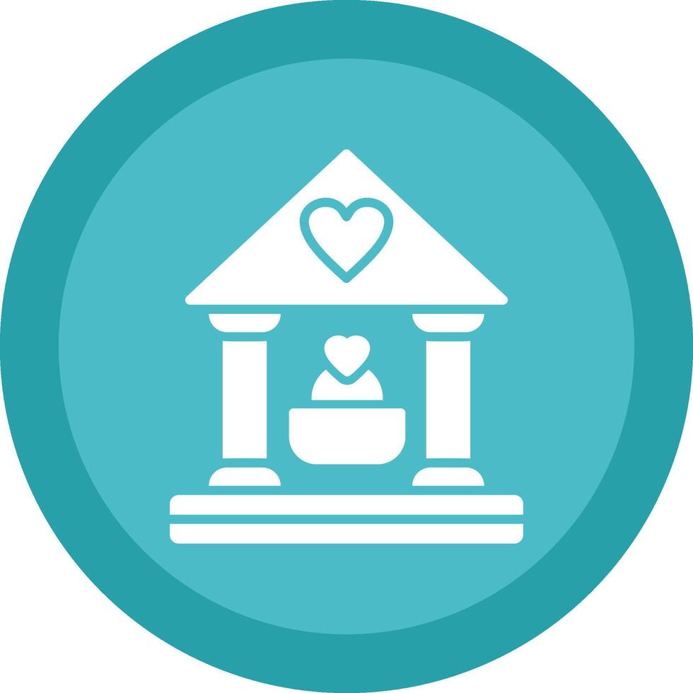 Hall Glyph Due Circle Icon Design vector