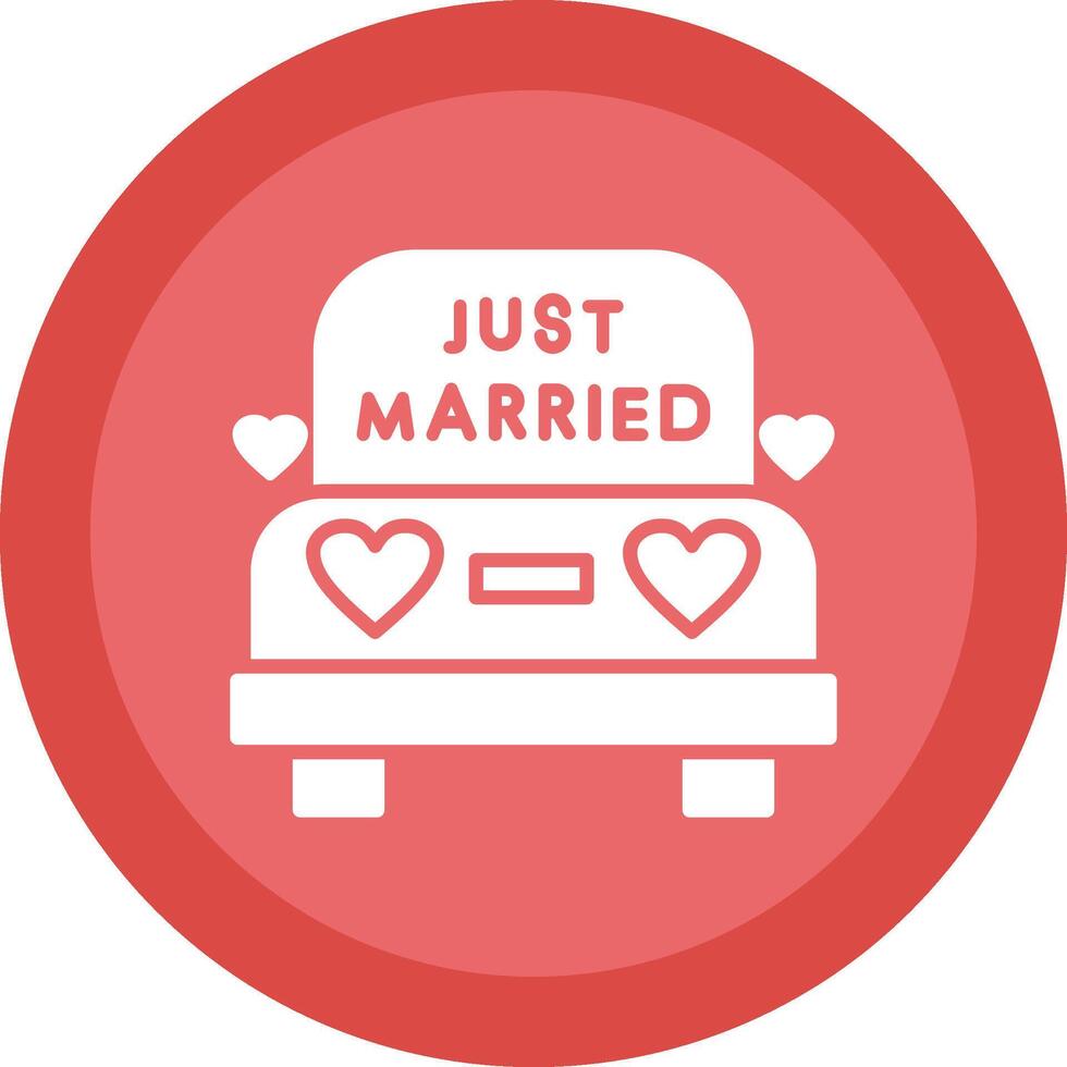 Wedding Car Glyph Due Circle Icon Design vector