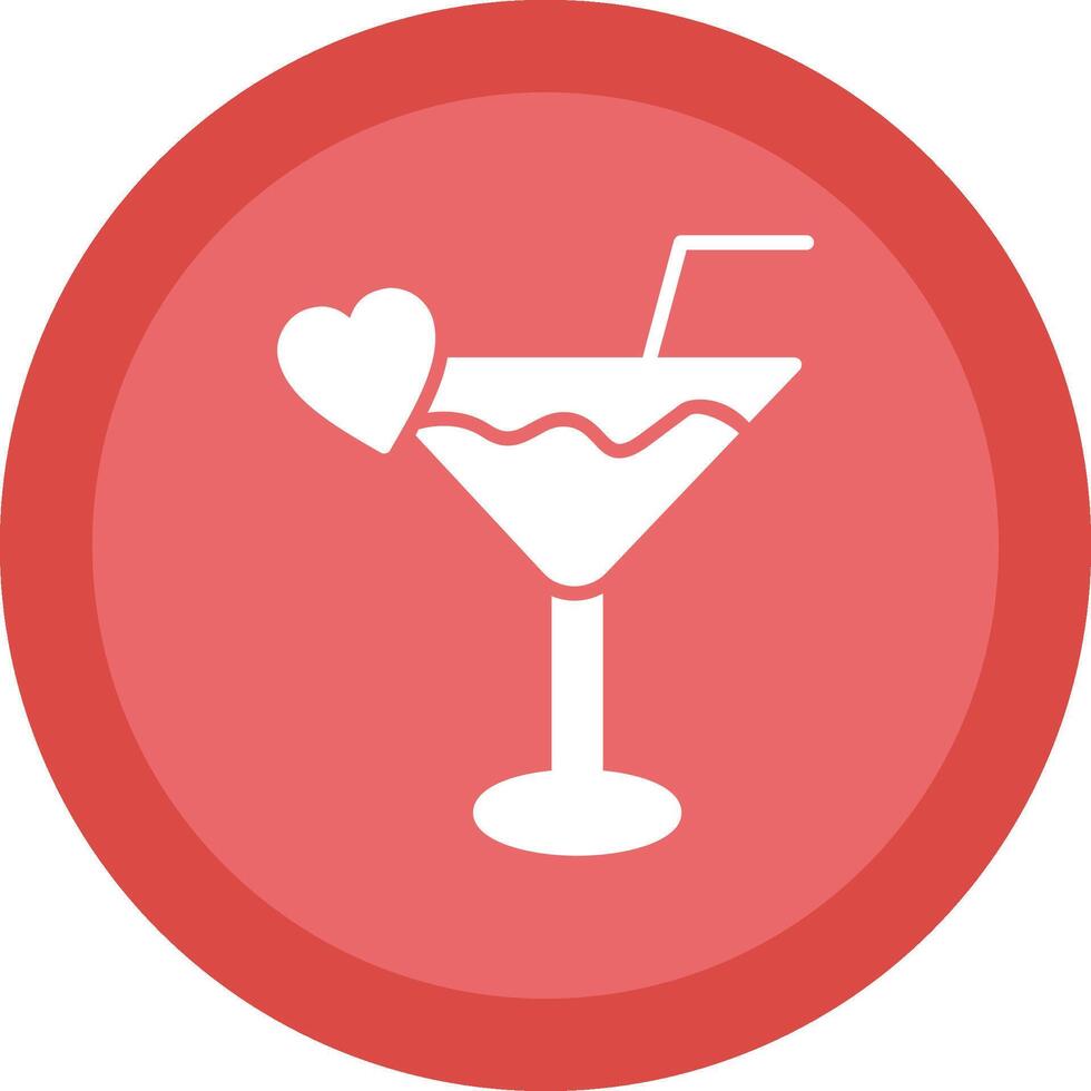 Cocktail Glyph Due Circle Icon Design vector