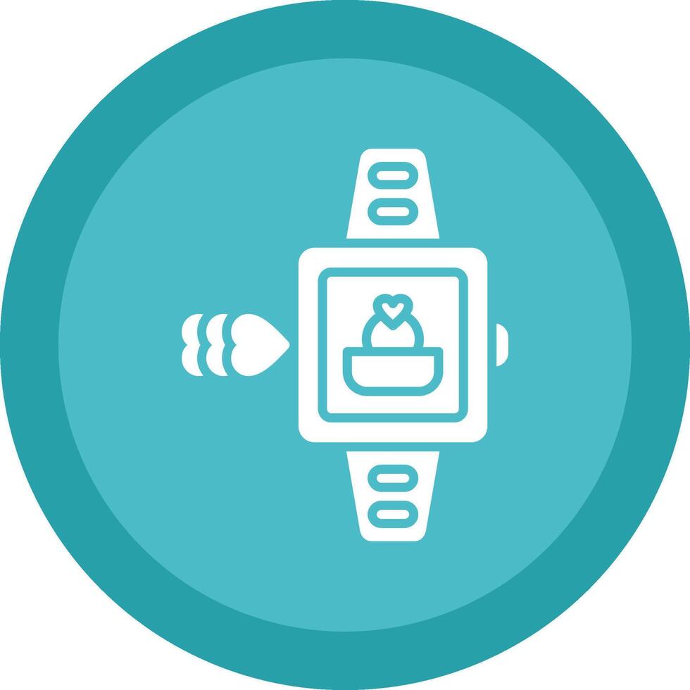 Smart Watch Glyph Due Circle Icon Design vector