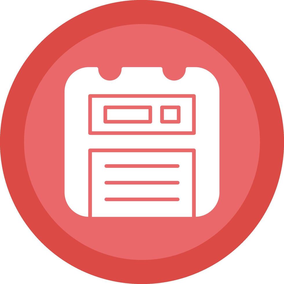 Floppy Disk Glyph Due Circle Icon Design vector