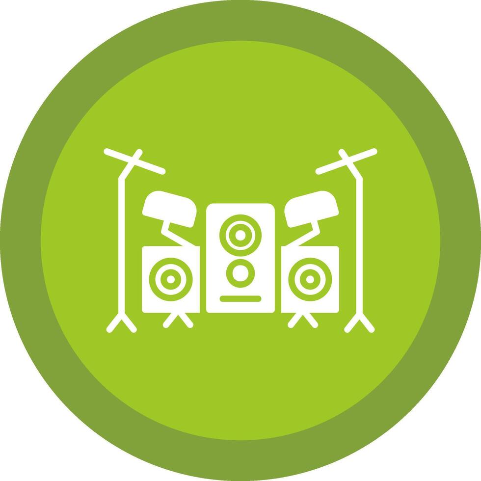 Drum Set Glyph Due Circle Icon Design vector