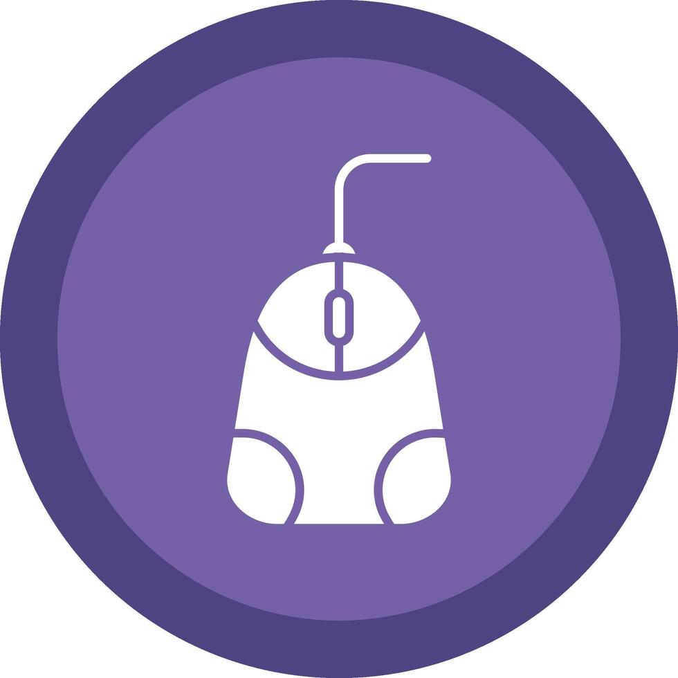Mouse Glyph Due Circle Icon Design vector