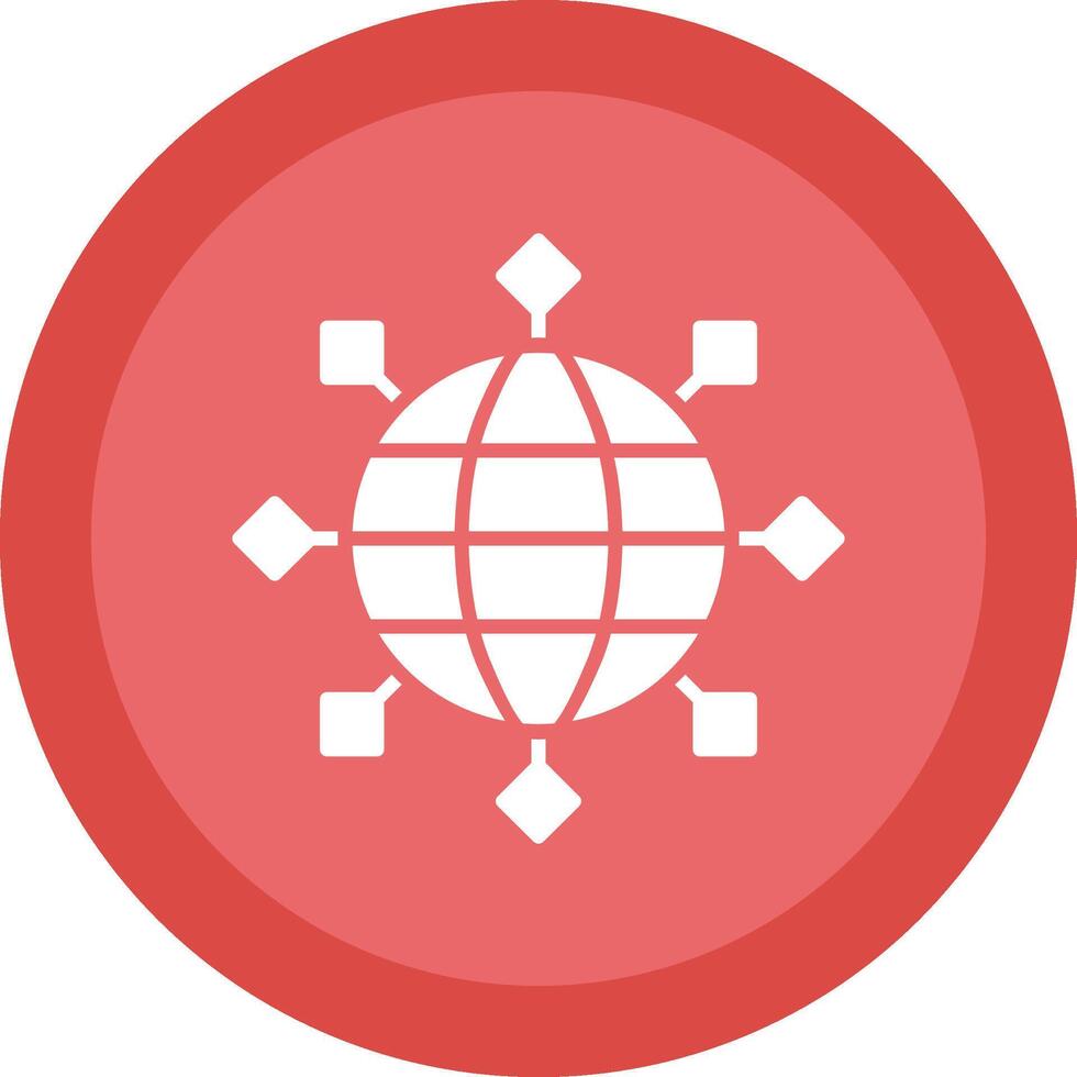 Internet Glyph Due Circle Icon Design vector