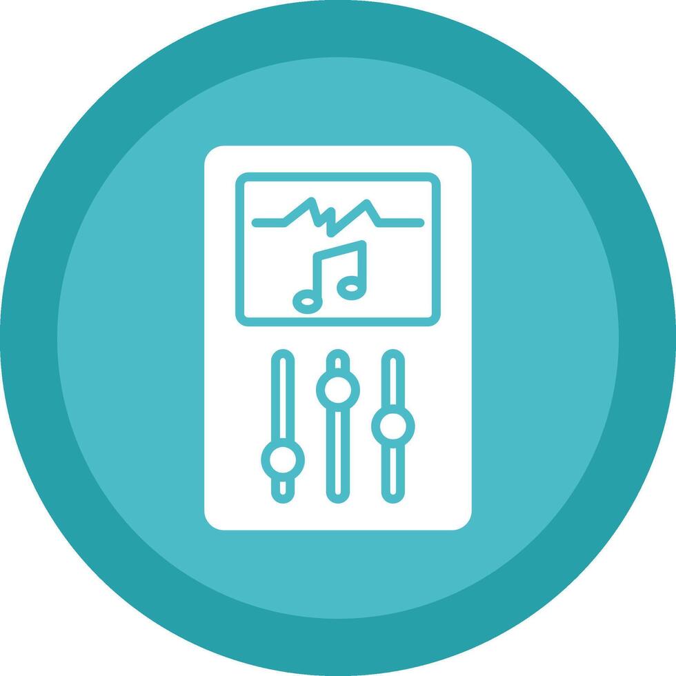 Music Player Glyph Due Circle Icon Design vector