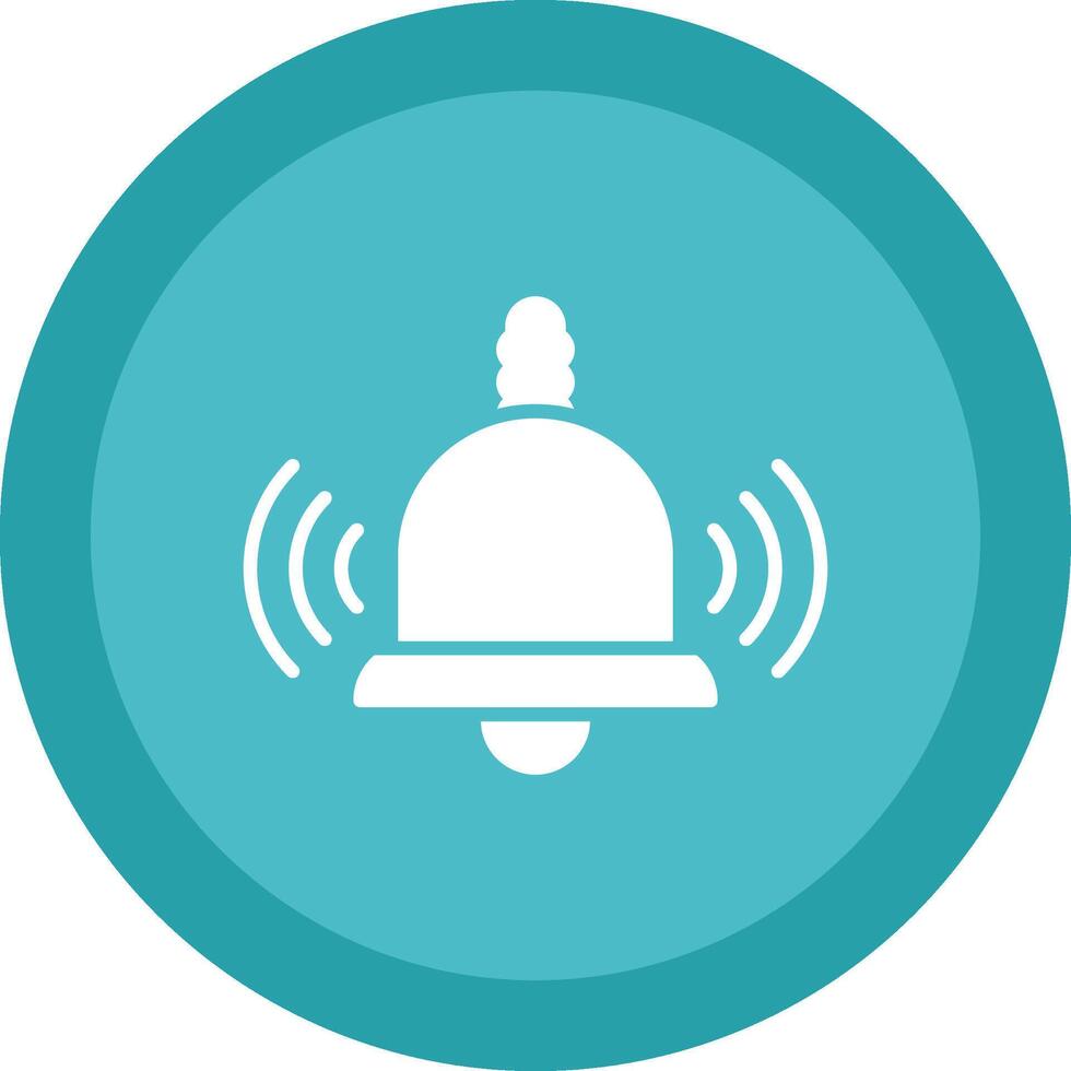 Bell Glyph Due Circle Icon Design vector