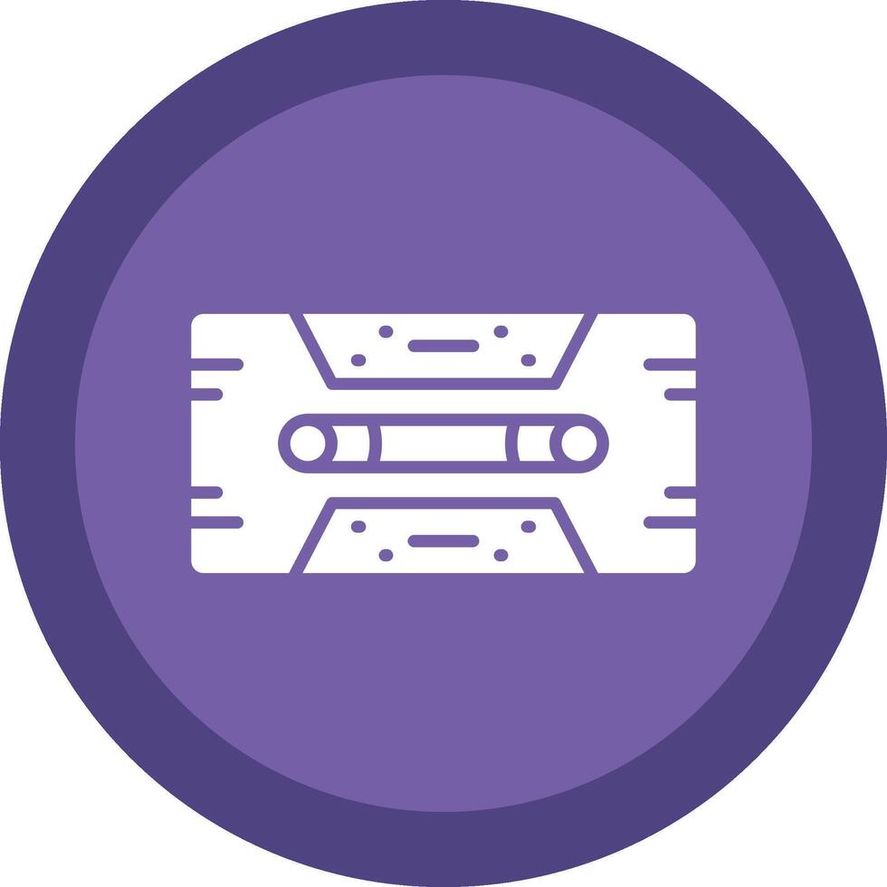 Cassette Tape Glyph Due Circle Icon Design vector