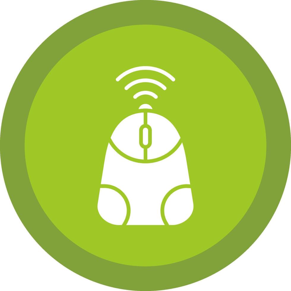 Mouse Glyph Due Circle Icon Design vector