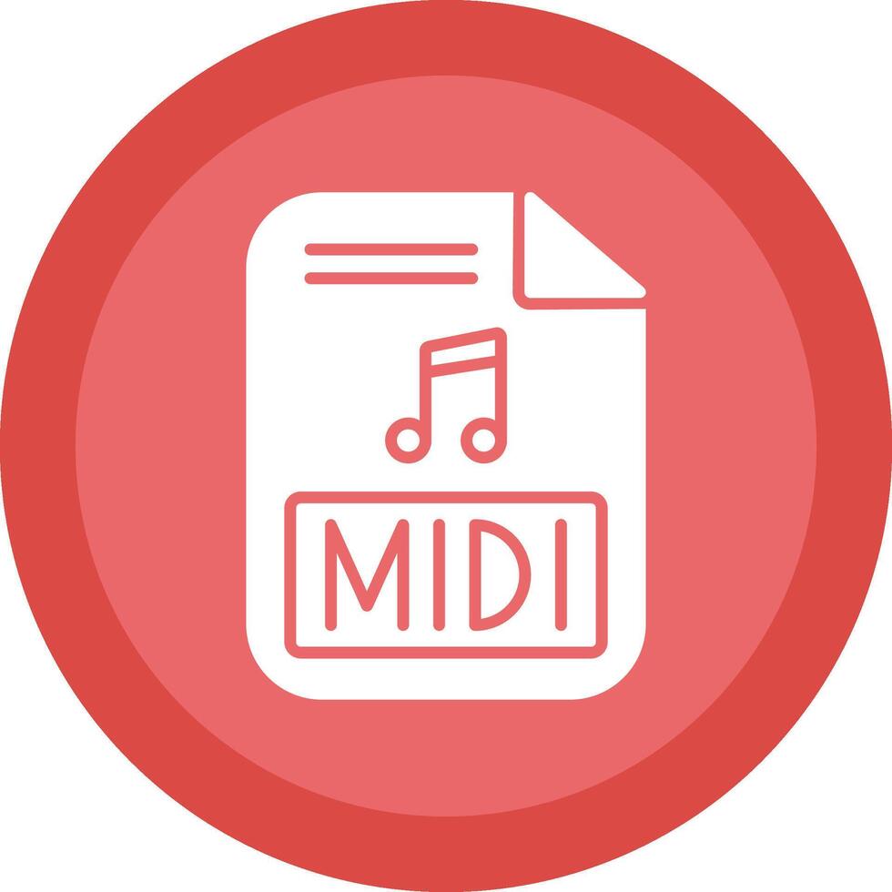 Midi Glyph Due Circle Icon Design vector