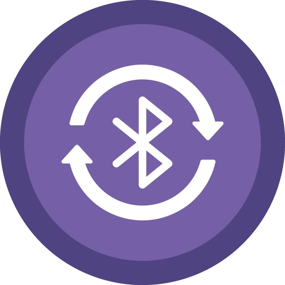 Bluetooth Glyph Due Circle Icon Design vector
