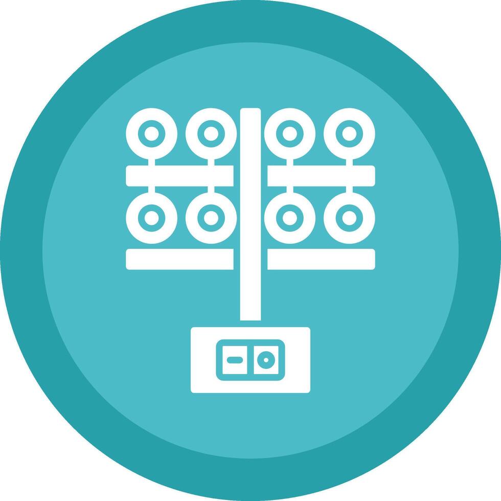 Lighting Glyph Due Circle Icon Design vector