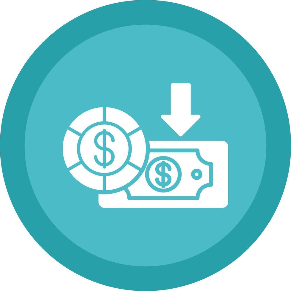 Dollar Glyph Due Circle Icon Design vector