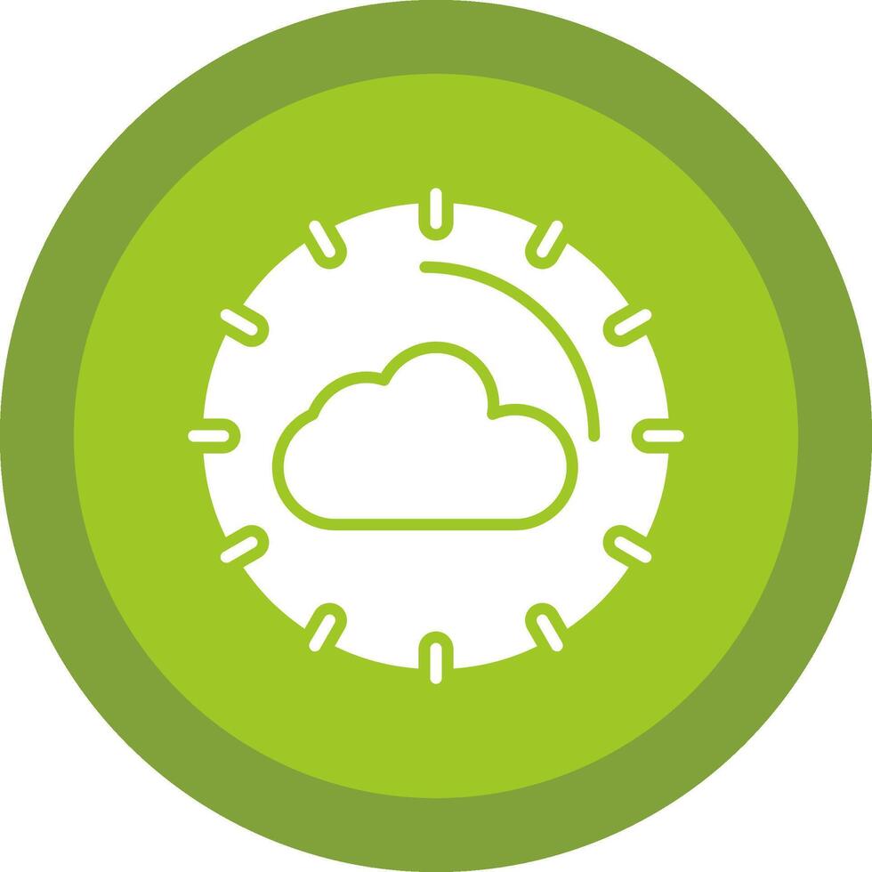 Cloud Computing Glyph Due Circle Icon Design vector