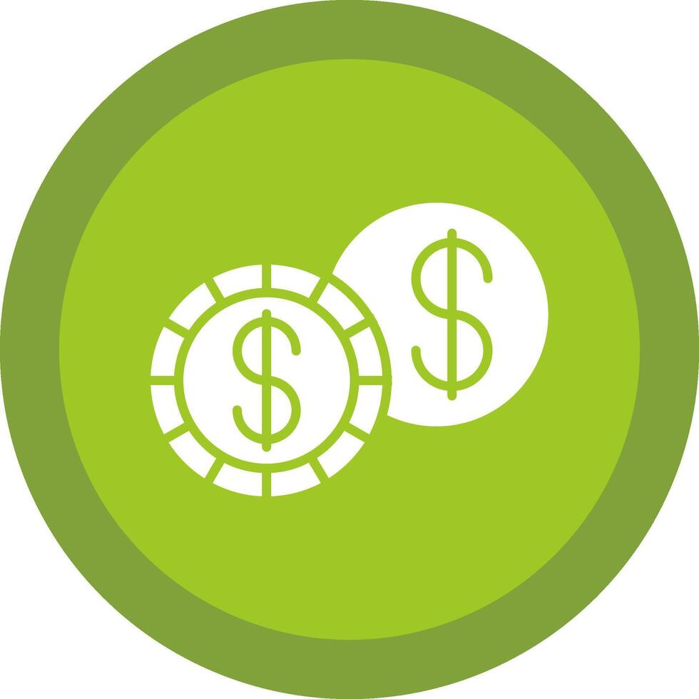 Dollar Glyph Due Circle Icon Design vector