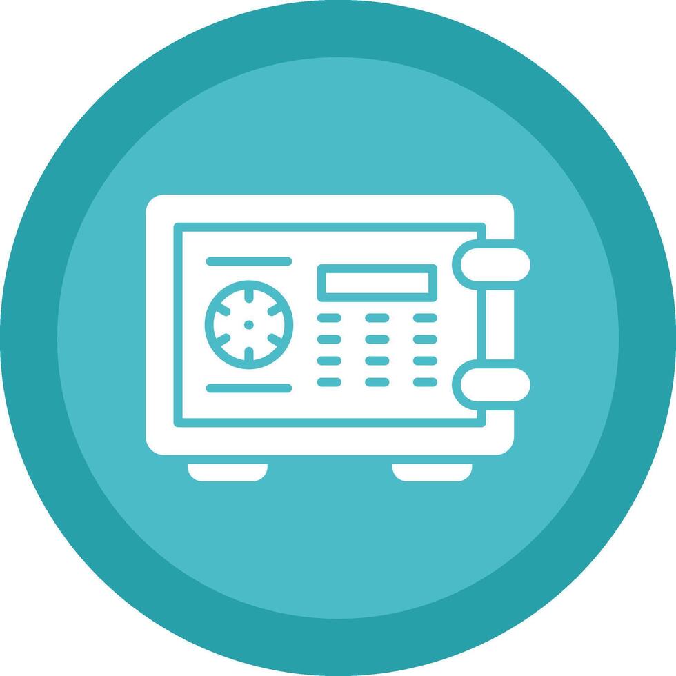 Locker Glyph Due Circle Icon Design vector