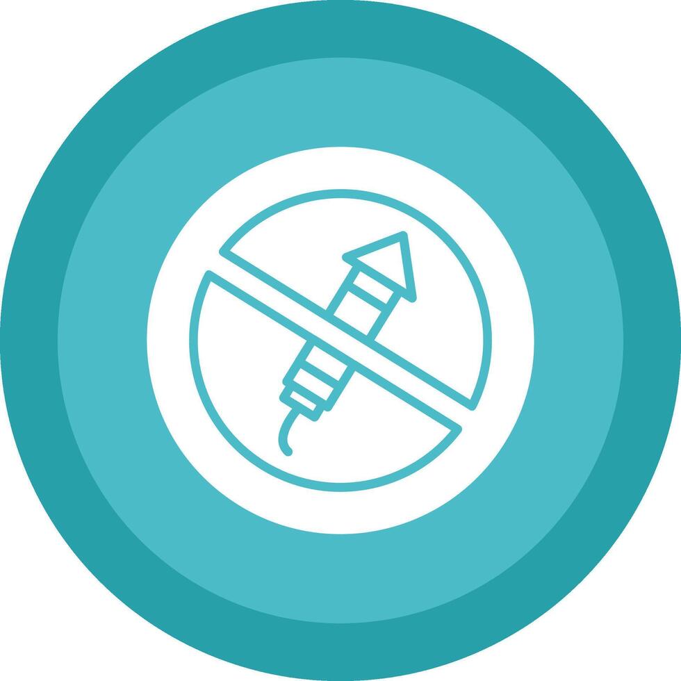No Firework Glyph Due Circle Icon Design vector