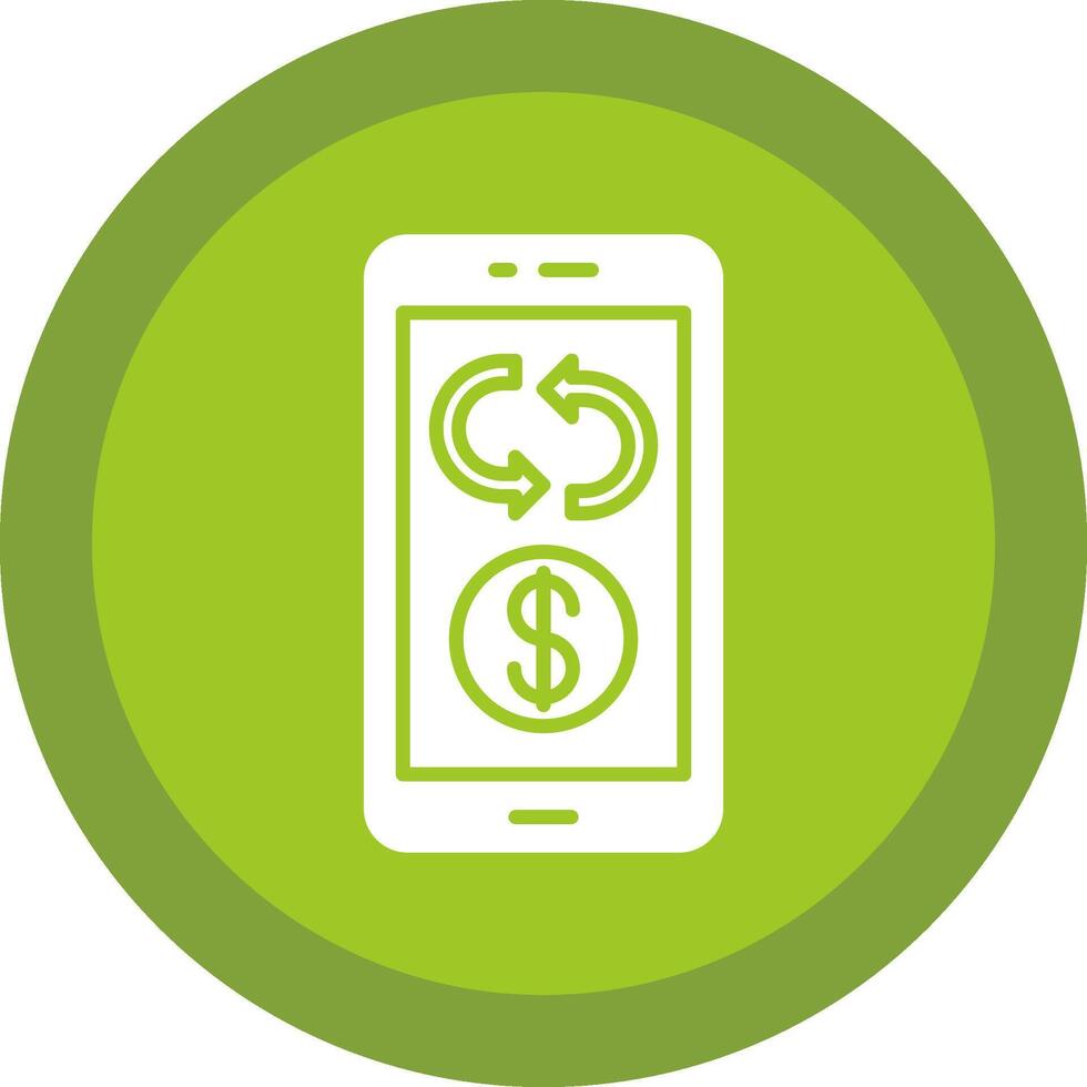 Refund Glyph Due Circle Icon Design vector